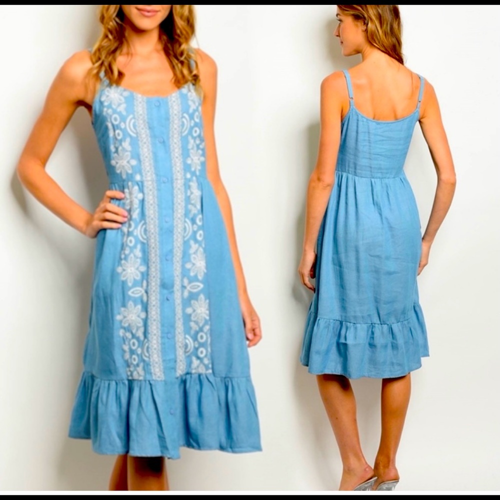 Courtney's Country Button Up Embroidered SunDress